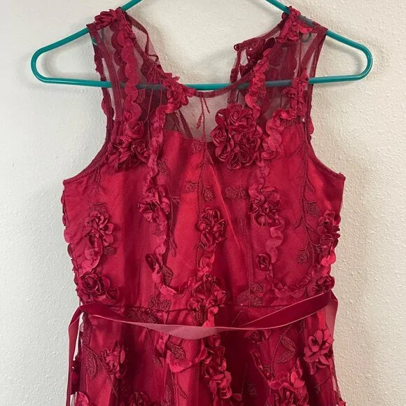 Rare Editions Big Girls Floral Soutache High-Low Social Dress, Size 14